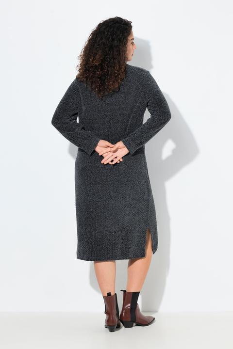 Produktbild Ulla Popken Chenille-Midikleid, weiter Stehkragen, Langarm (46, 48)