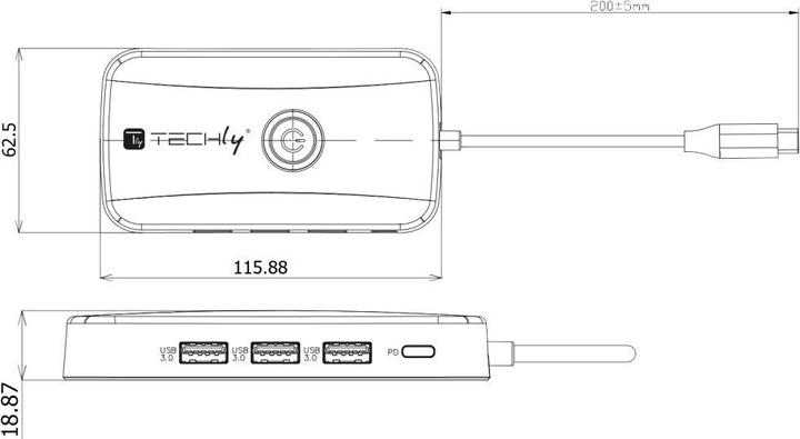 Actual product image Techly Bezprzewodowy transmiter obrazu USB-C do HDMI 1080p do 30m (30 m)