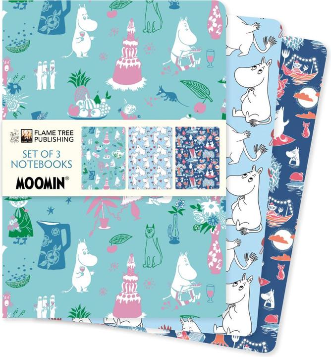 Immagine prodotto Set di 3 quaderni standard Moomin Classics (A5, Righe, Copertina morbida)