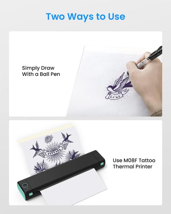 Actual product image Phomemo Tattoo Transferpapier A4 für M08F Drucker (100 Blatt)