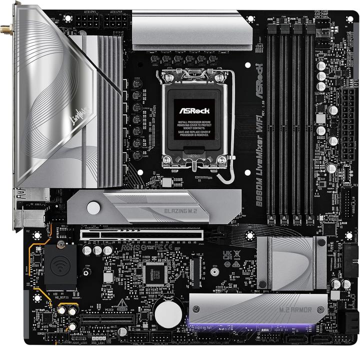 Productafbeelding AsRock B860M LiveMixer WiFi DDR5 Intel S kleinhandel (LGA 1851, Intel B860, Micro ATX (mATX))