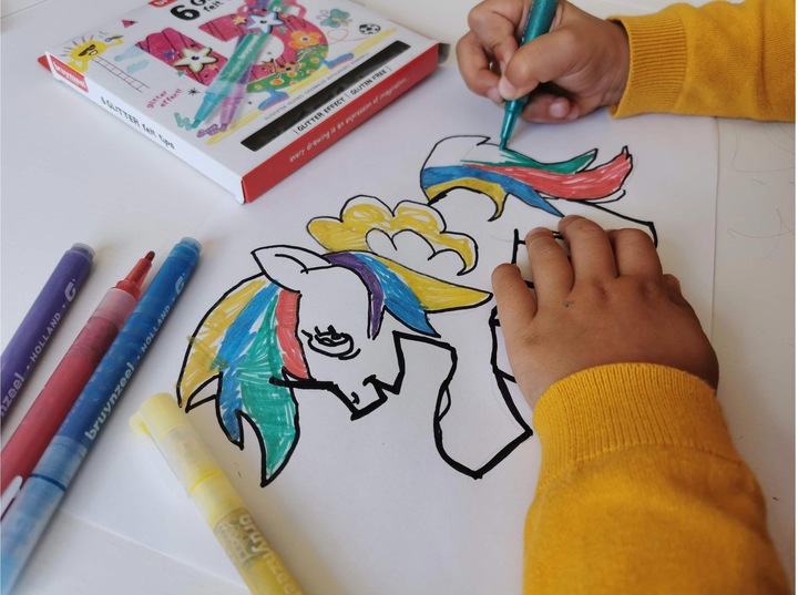 Immagine prodotto Bruynzeel Pennarelli glitterati per bambini (Multicolore, 6 x)