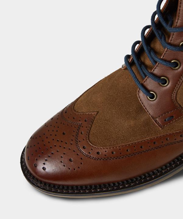 Image du produit Joe Browns Mixed Suede and Leather Tan Brogue Ankle Boots (41)