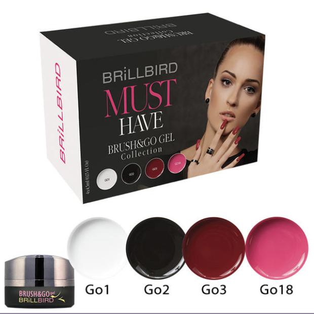 Produktbild BrillBird Must Have Brush&Go Basic Farbegel Set (Nagellacktrockner)