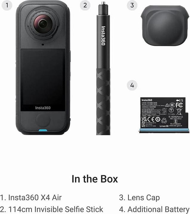 Actual product image Insta360 X4 Air Starter Bundle (30p, Bluetooth, Wi-Fi)