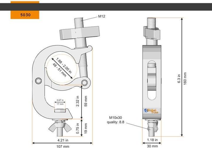 Actual product image Global Truss Selflock Hook 48-51/30/250kg