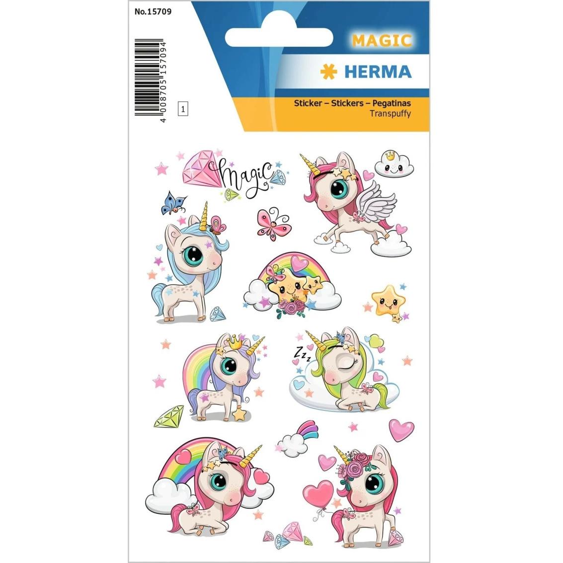 Herma, Sticker, Motivsticker Magic Einhorn 10 Stück Mehrfarbig