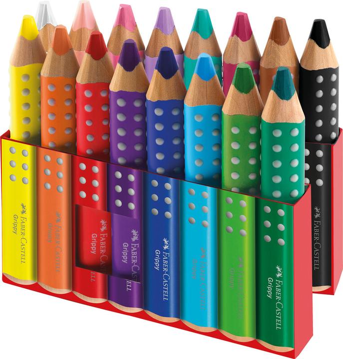 Actual product image Faber-Castell Farbstiftetui Grippy 16 Stück sortiert (Multicolor, 16 x)