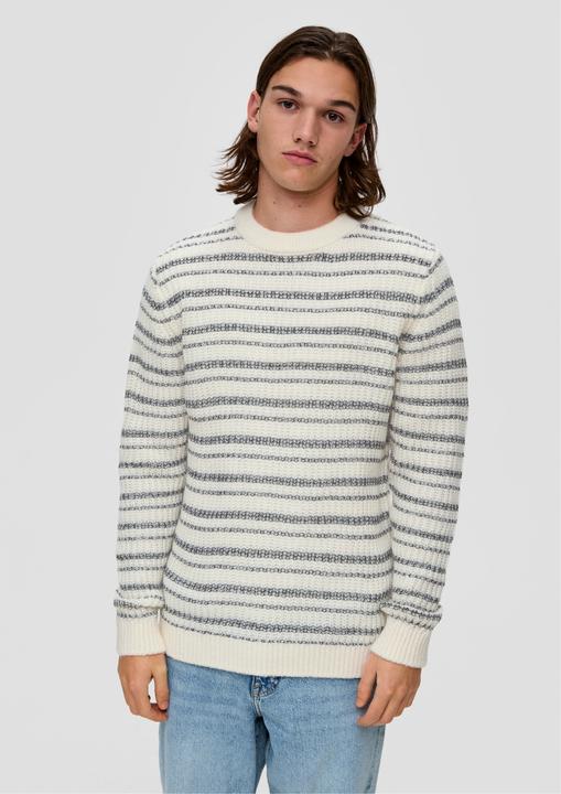 Produktbild S.Oliver Strickpullover Strickpullover mit Rippstruktur (L)