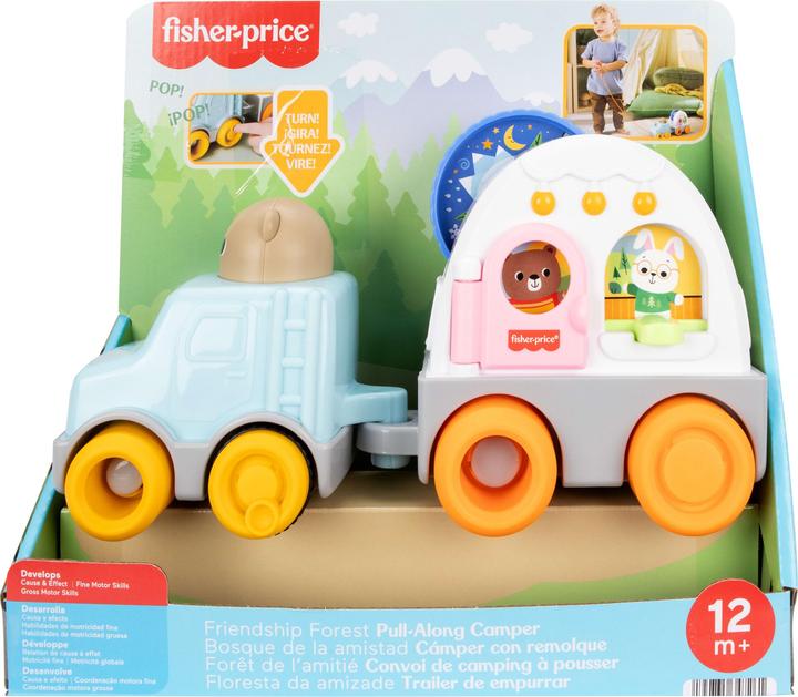 Actual product image Fisher-Price Friendship Forest Pull-Along Camper Vehicle Baby & Toddler Activity Toy
