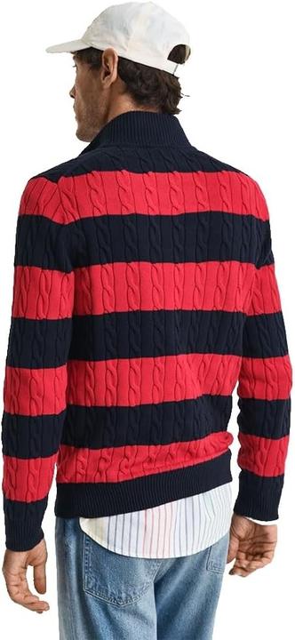 Actual product image GANT Striped Cotton Cable, Half-Zip Logo (M)