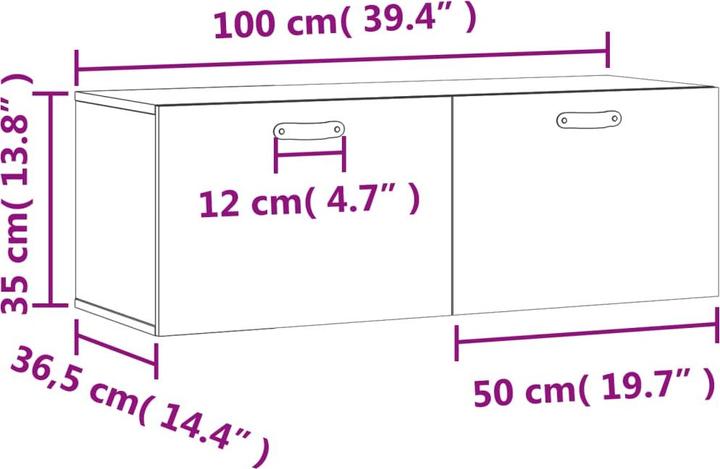 Produktbild vidaXL Wandschrank (36.50 x 36.50 x 35 cm)