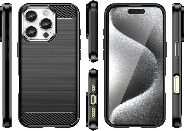 Actual product image Hurtel Carbon Case for iPhone 16 Pro - Black (Apple iPhone 16 Pro)