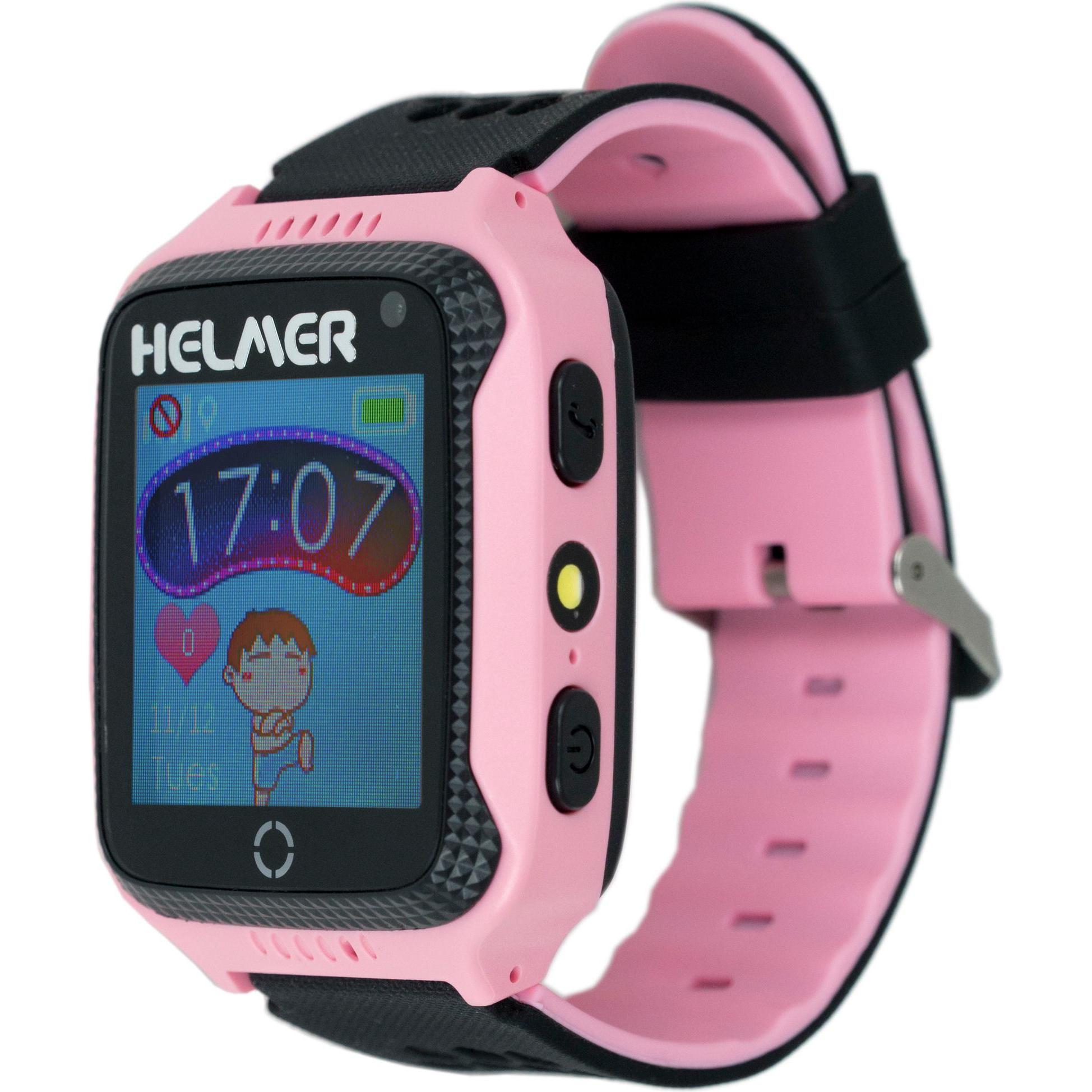 Helmer Smart touch watch with GPS locator and camera - LK 707 pink for kids (40 mm), Smartwatch
