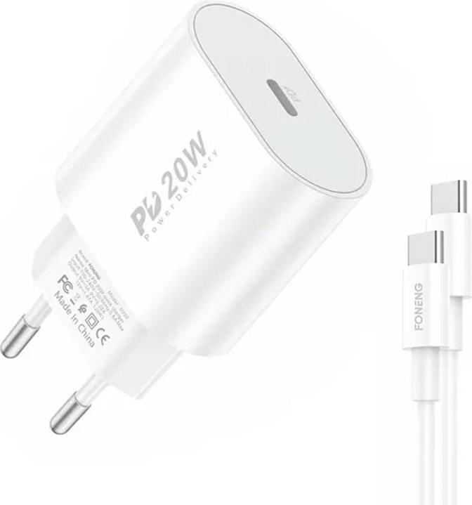 Actual product image Foneng Quick Charger EU39 Type-C to Type-C (20 W, 1 portion)