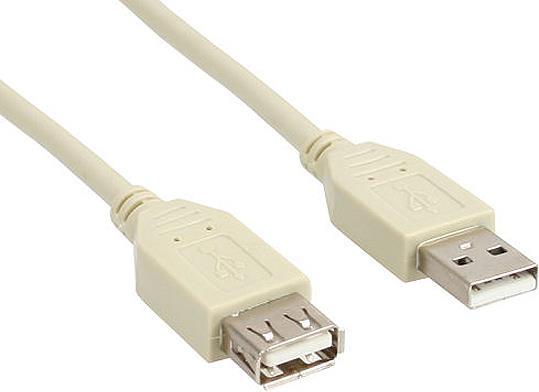 Produktbild Aquatuning USB 2.0 Verlängerung, St/Bu Typ A, beige, 1,8m (1.80 m, USB 2.0)