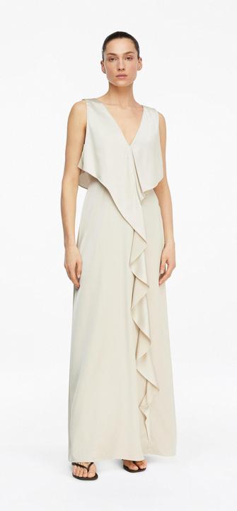 Image du produit Comma Kleid Satinkleid mit V-Auschnitt und Volants (46)
