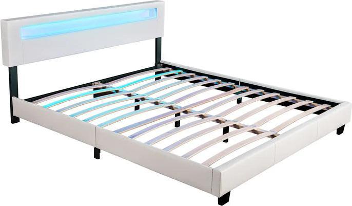 Image du produit Juskys LED Lit rembourré Paris (180 x 200 cm)