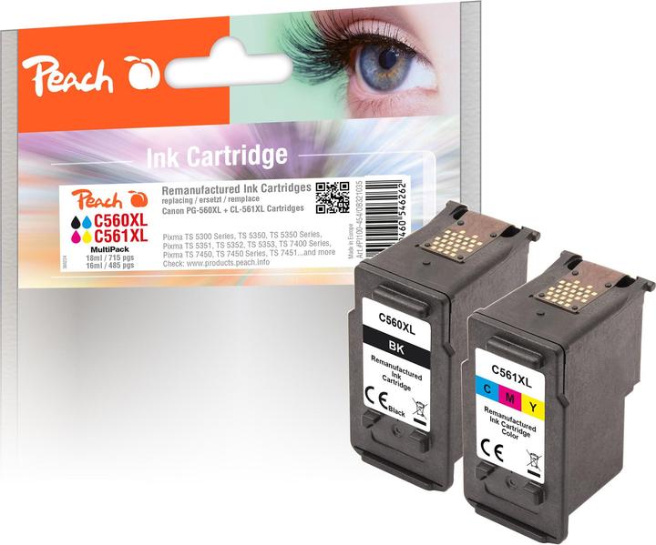 Produktbild Peach Tinte PG-560XL/CL-561XL Multi-Pack Black/Cyan/Magenta/Yellow (BK, C, M, Y)
