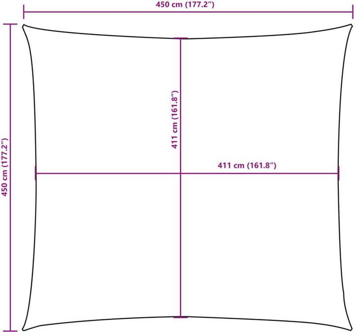 Produktbild vidaXL Sonnensegel (450 x 450 cm)