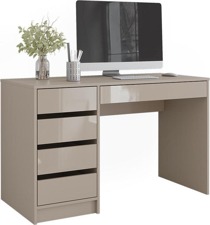 Produktbild Vicco Schreibtisch Sherry, Greige Hochglanz, 55 x 120 cm mit Schubladen (55 x 120 x 75 cm)