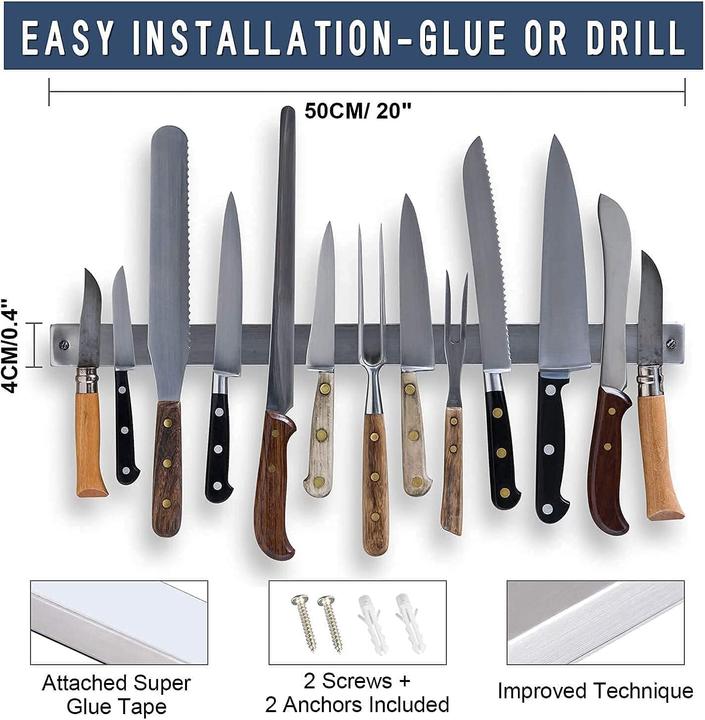 Immagine prodotto AidSci Coltello da bar magnetico in acciaio inox 50 cm