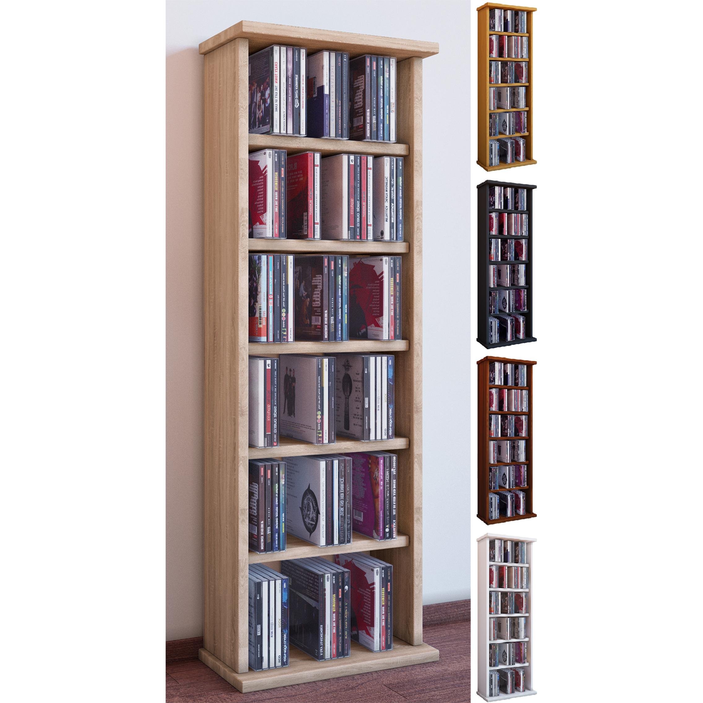 VCM, Regal, Holz CD DVD Stand Regal Vostan (31 x 18 x 92 cm)