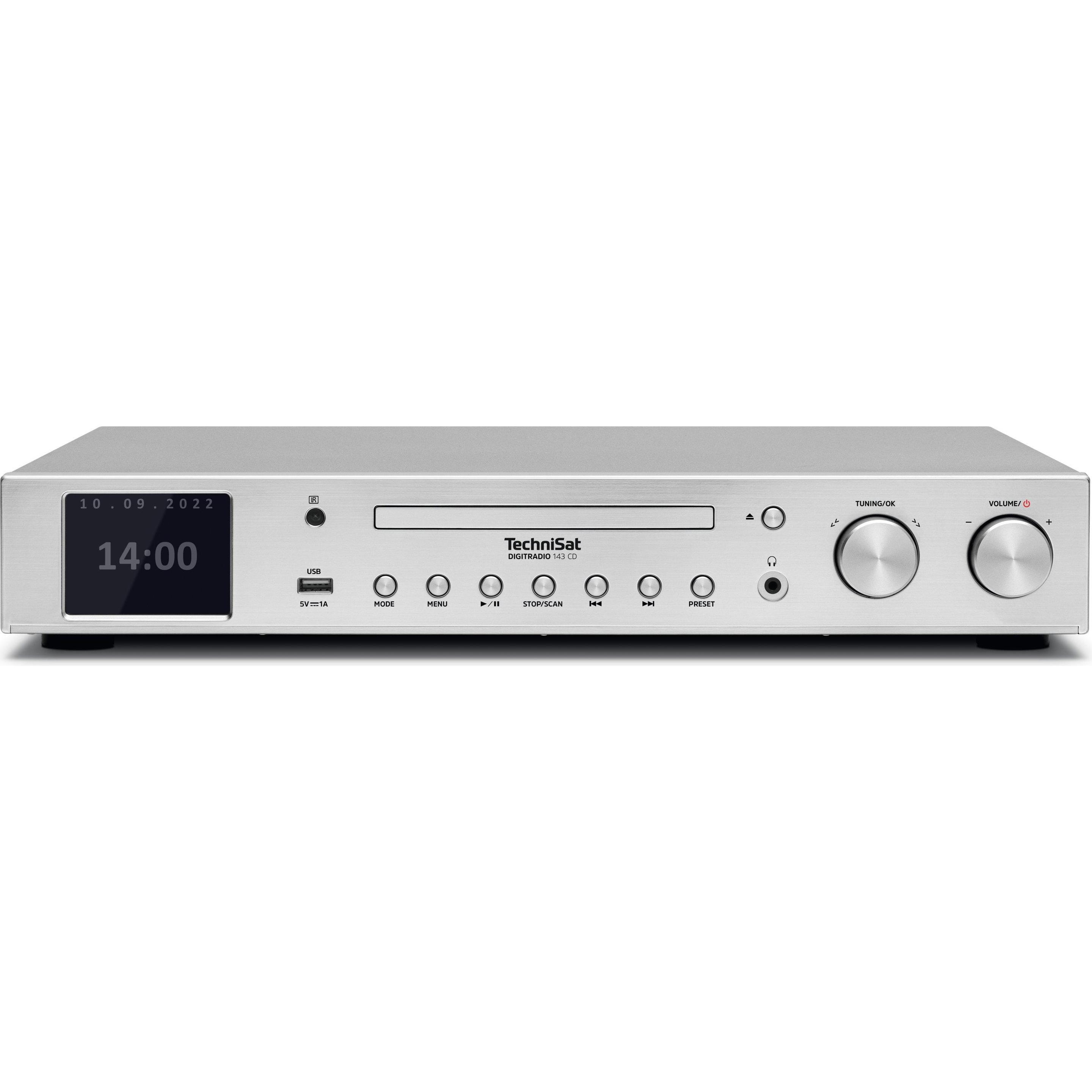 TechniSat Digitradio 143 V3 (CD Player, Radio Tuner), HiFi Komponente, Silber