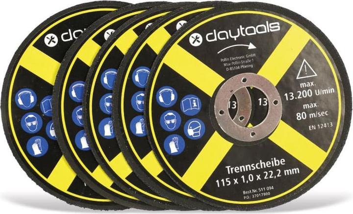 Daytools Metal cutting disc, 115x1.0x22.2 mm, 5 pieces