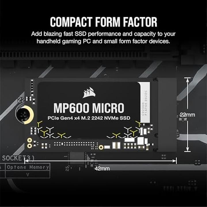 Productafbeelding Corsair MP600 MICRO (1000 GB, M.2 2242)
