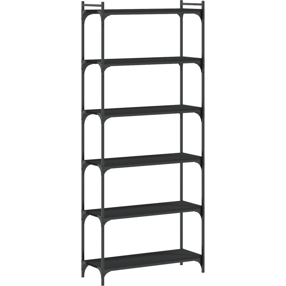 VidaXL, Regal, Bücherregal 6 Böden Schwarz 80x30x188 cm