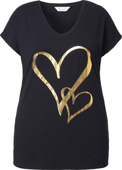 Produktbild Miamoda T-Shirt, bequeme Passform, glänzendem Herz-Motiv (44)