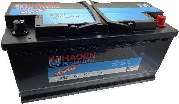 Hagen Batterie de démarrage 12V 110Ah 850A (12 V, 110 Ah, 850 A)
