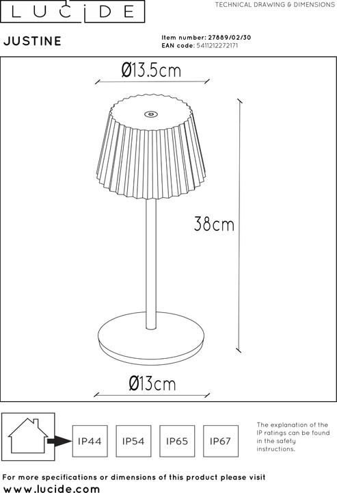 Produktbild Lucide Justine (210 lm, IP54)