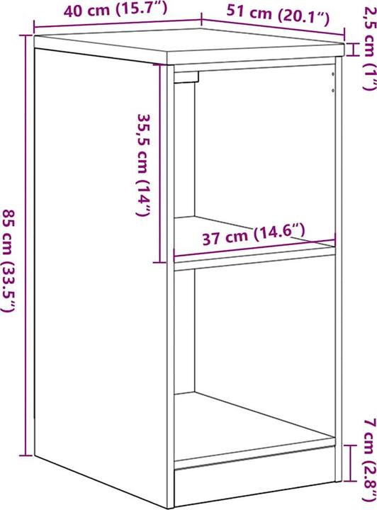 Actual product image vidaXL Marjory (40 cm, 85 cm)