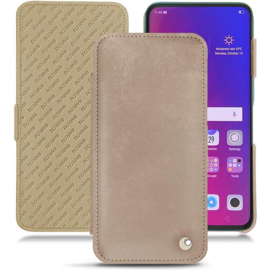Thumbnail - Noreve Lederschutzhülle horizontal (Oppo Find X), Smartphone Hülle, Beige