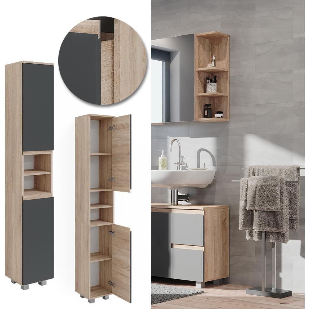 Thumbnail - Vicco, Badezimmerschrank, J-Shape (30 x 30 x 190 cm)