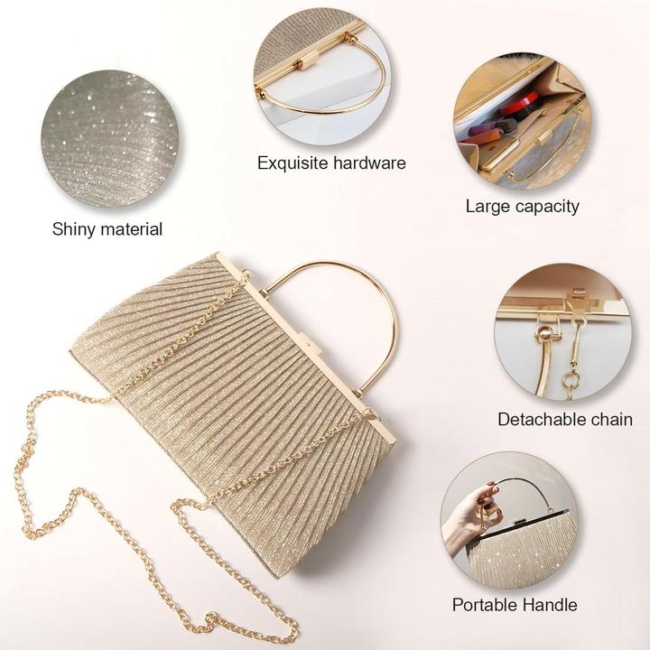 Produktbild Only-Bags.Store Handtasche kleine Kupplung Glitzertasche Abendtasche