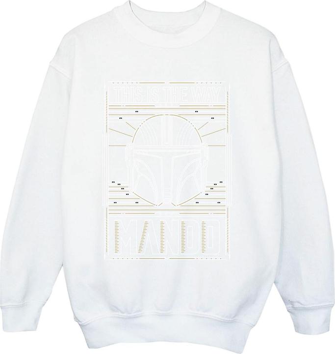 Actual product image Star Wars Boys The Mandalorian The Way Outline Helm Sweatshirt (128)