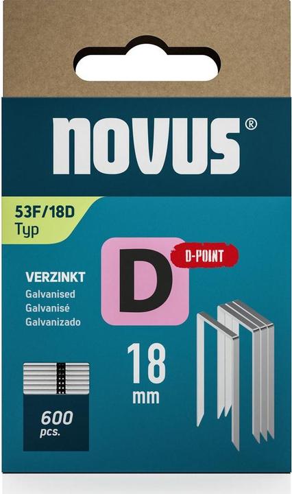 Produktbild Novus Flachdrahtklammern D 53 F 18mm D-Point