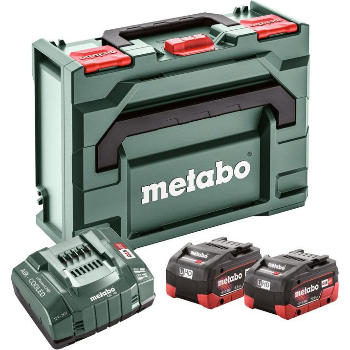 Thumbnail - Metabo, Werkzeugakku + Ladegerät, Basic-Set 2 x LiHD 5.5 Ah ML (18 V)