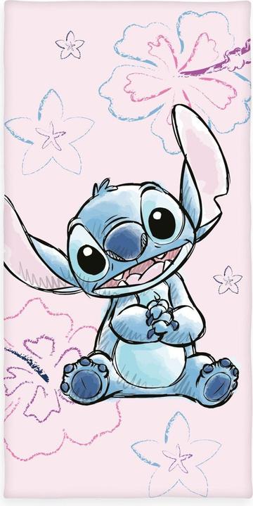 Herding Badetuch Disney Stitch, 75 x 150 cm, Blau/Rosa/Schwarz (75 x 150 cm)