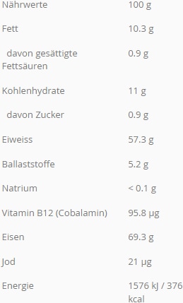 Nährwerte und Zutaten Bio King Chlorella Presslinge (1 Stück, Pulver, 250 g)