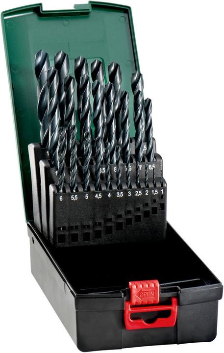 Actual product image Metabo HSS-R drill bit cassette 25 pieces (1.5 mm, 4 mm, 4.5 mm, 1 mm, 7 mm, 7.5 mm, 2 mm, 2.5 mm, 3 mm, 3.5 mm, 10 mm, 10.5 mm, 5 mm, 5.5 mm, 6 mm, 6.5 mm, 13 mm, 8 mm, 8.5 mm, 9 mm, 9.5 mm, 11 mm, 11.5 mm, 12 mm, 12.5 mm)