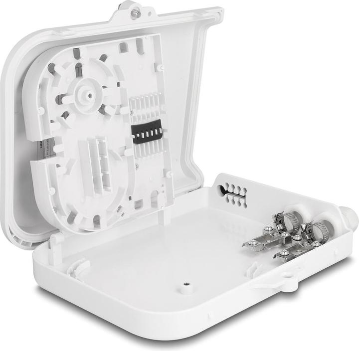 Actual product image Delock Fibre optic distribution box for indoor and outdoor use IP65 waterproof lockable 8 port white (Splice box)