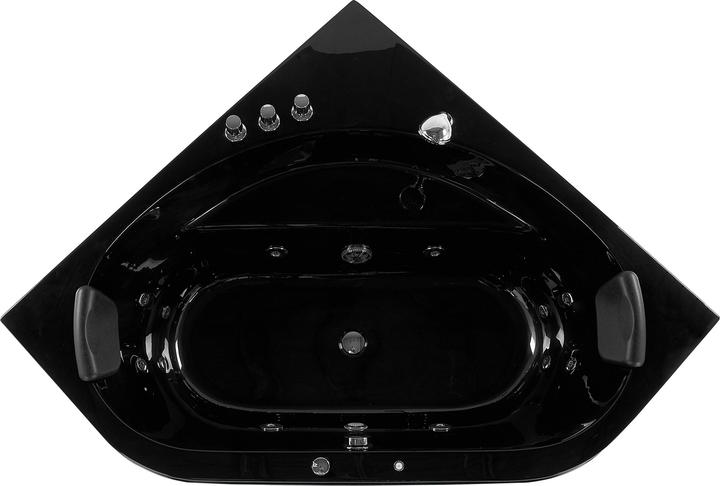 Image du produit Beliani Baignoire à hydromassage noire modèle d'angle avec LED 140 x 140 cm MEVES (270 l, 140 cm, 140 cm)