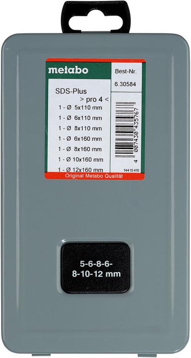 Productafbeelding Metabo SDS-Plus Pro 4-boren set 7-delig (5 mm, 6 mm, 8 mm, 10 mm, 12 mm)