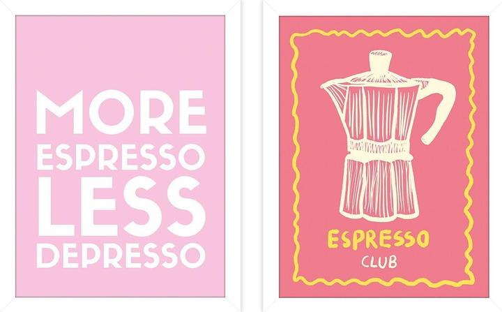 Produktbild Athene Fritsch Eingerahmter Druck Studio Dolci Espresso Club Set 2erPack (40 x 30 cm)