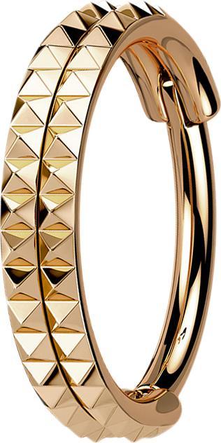 Image du produit Star Piercing Micro anneau segment pliable or rose double rangée de pyramides (sans laiton, Acier chirurgical 316L)