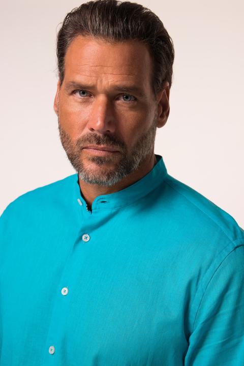 Immagine prodotto JP1880 Camicia con lino, mezze maniche, colletto alla coreana e vestibilità moderna (7XL)